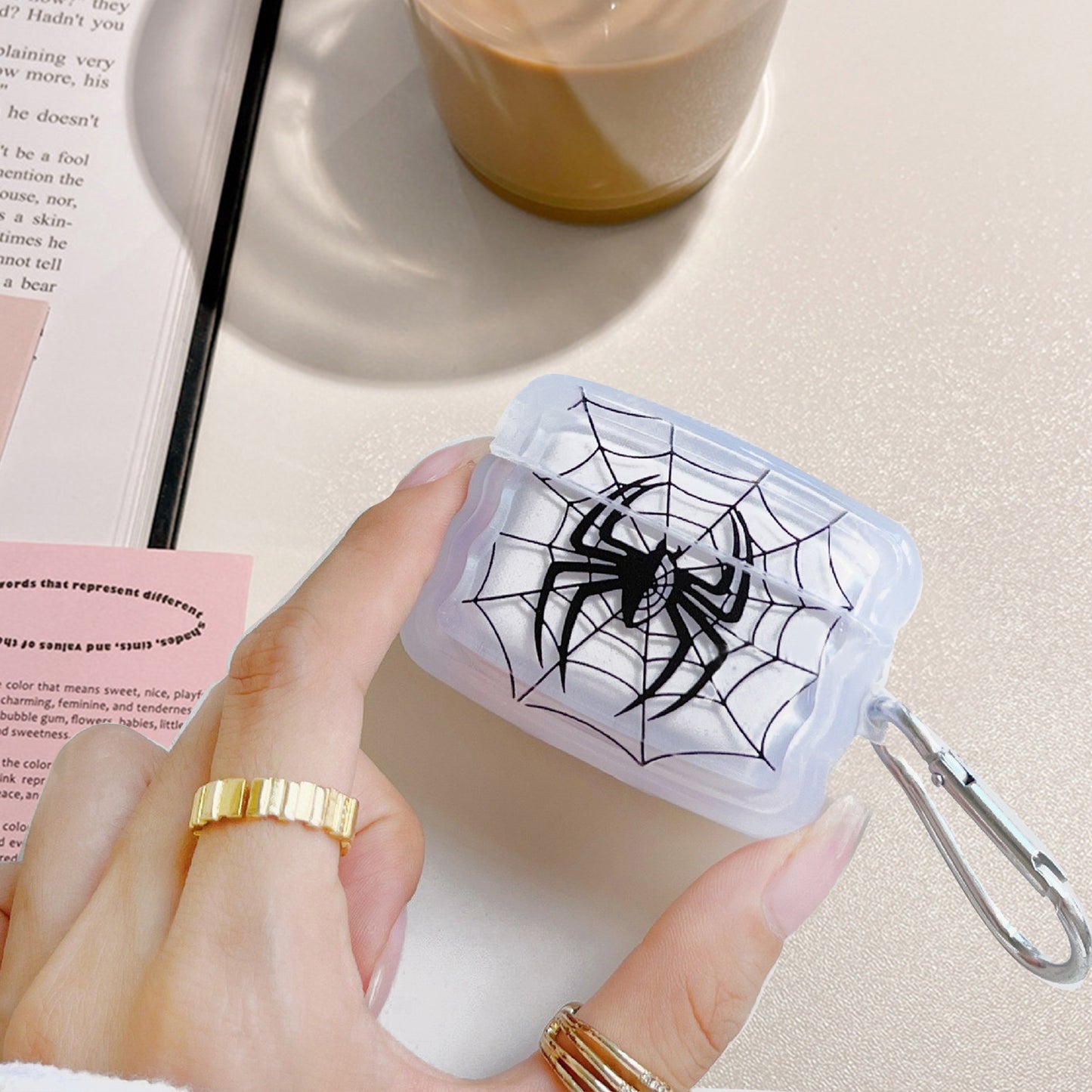 Case Compatible with AirPods Pro 3 4 1 2 Bluetooth Earphone Cover ,TPU Halloween themed spider Case