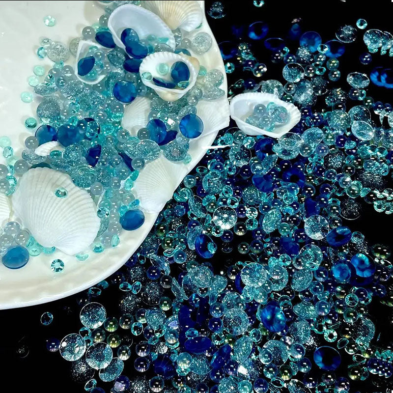 【Super Mix Series】Makeup Bubble Beads for Brushes, with Starfish Sea Shells Round Pearl Beads to Hold Makeup Brush, Lipstick, Mascara, Eyeliner,Makeup Holder Filler