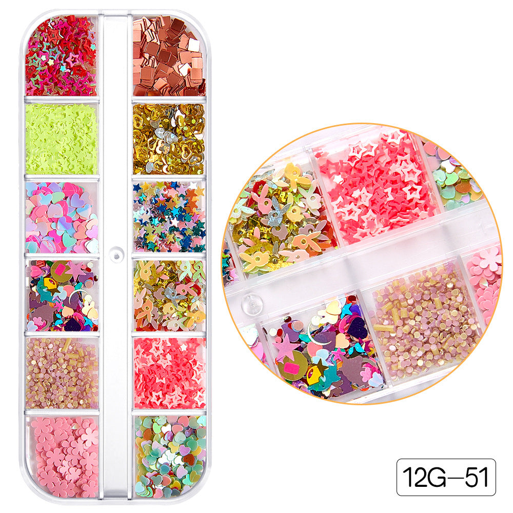 【Christmas Slices Series】Snowflake Santa Claus tree nail accessories nail stickers glitter powder