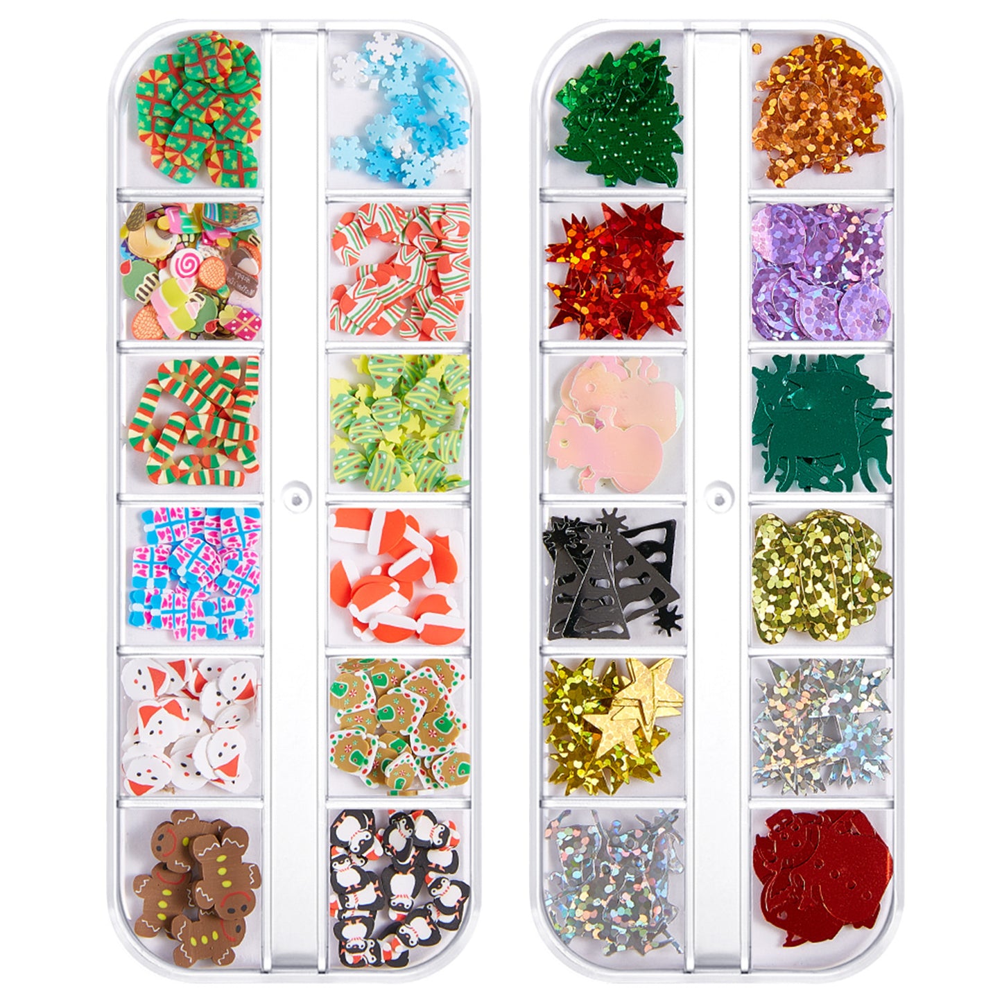 【Christmas Slices Series】Snowflake Santa Claus tree nail accessories nail stickers glitter powder