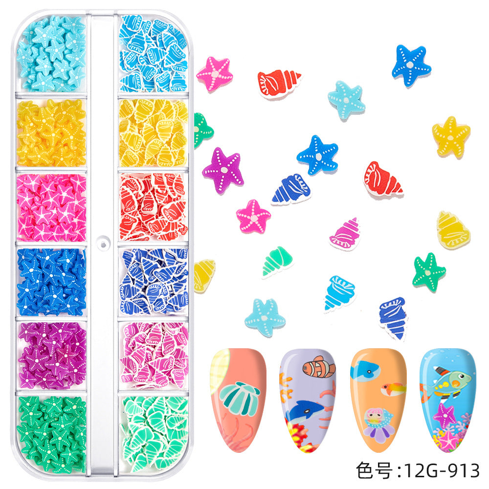 【Ocean Series】Polymer Slices Slices Fimo Slices for DIY Slime Resin Making Charms Lip Gloss Nail Art Cellphone Decorations.