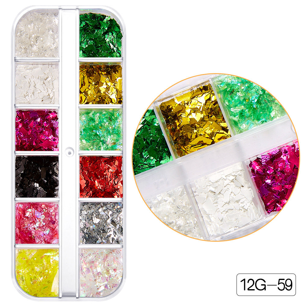 【Christmas Slices Series】Snowflake Santa Claus tree nail accessories nail stickers glitter powder