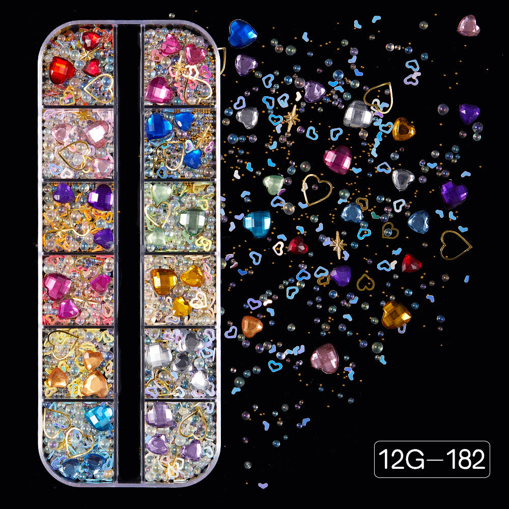 【Mixed Kit Series】Nail Pearl Flower Alloy Shell Jewelry Aurora Transparent Resin Diamond Nail Decoration Sequins