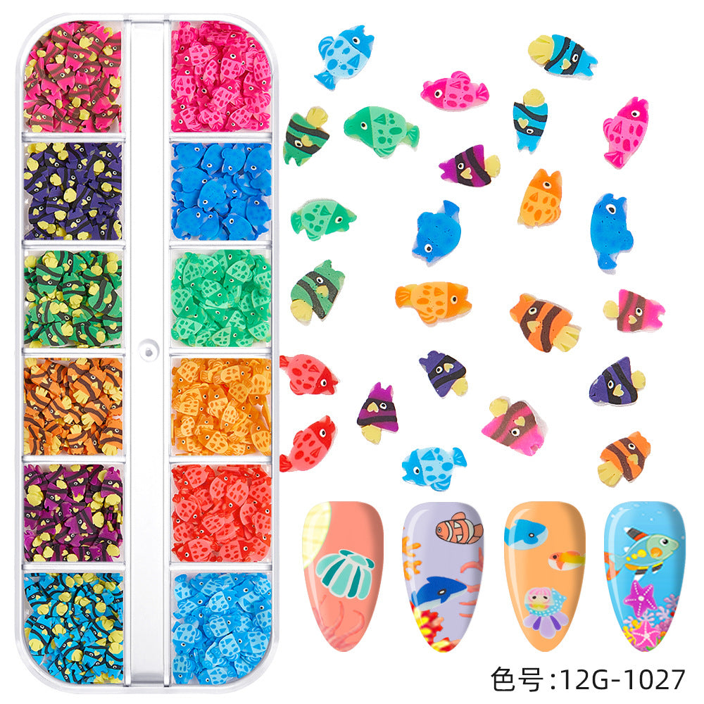 【Ocean Series】Polymer Slices Slices Fimo Slices for DIY Slime Resin Making Charms Lip Gloss Nail Art Cellphone Decorations.