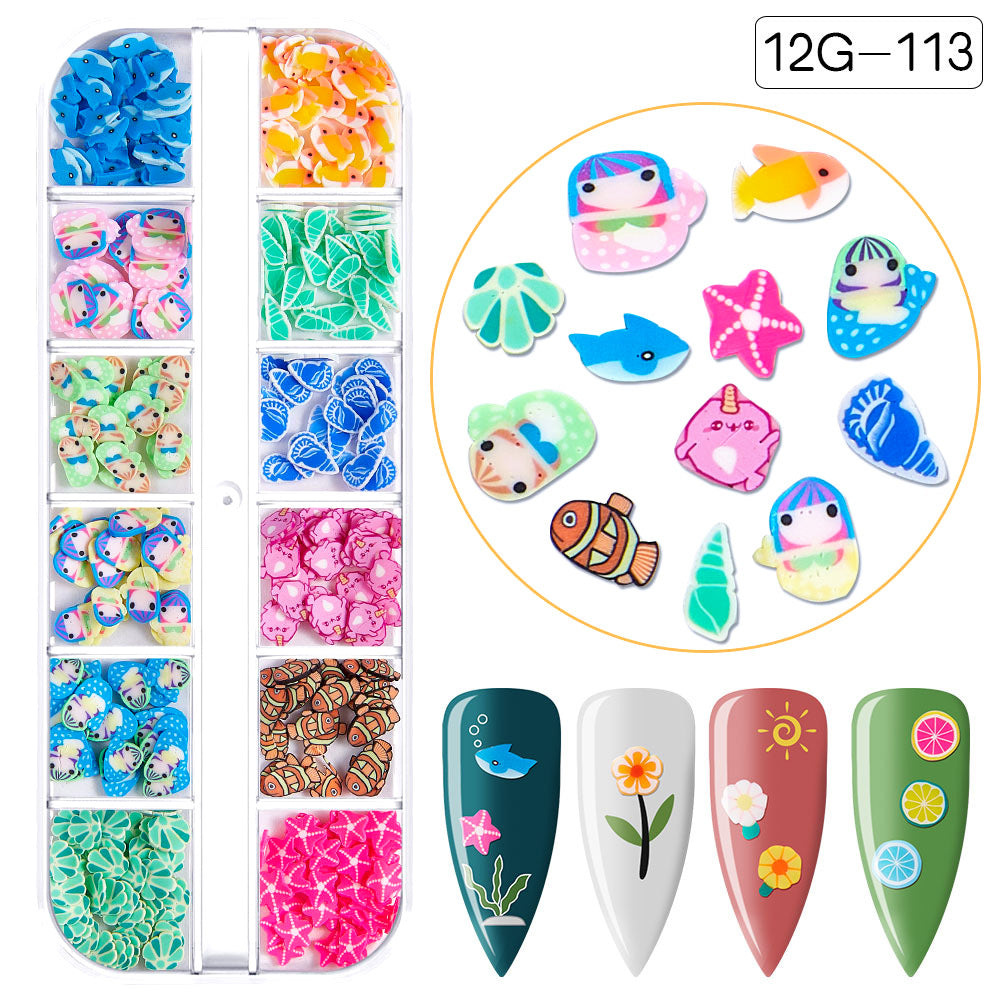 【Ocean Series】Polymer Slices Slices Fimo Slices for DIY Slime Resin Making Charms Lip Gloss Nail Art Cellphone Decorations.