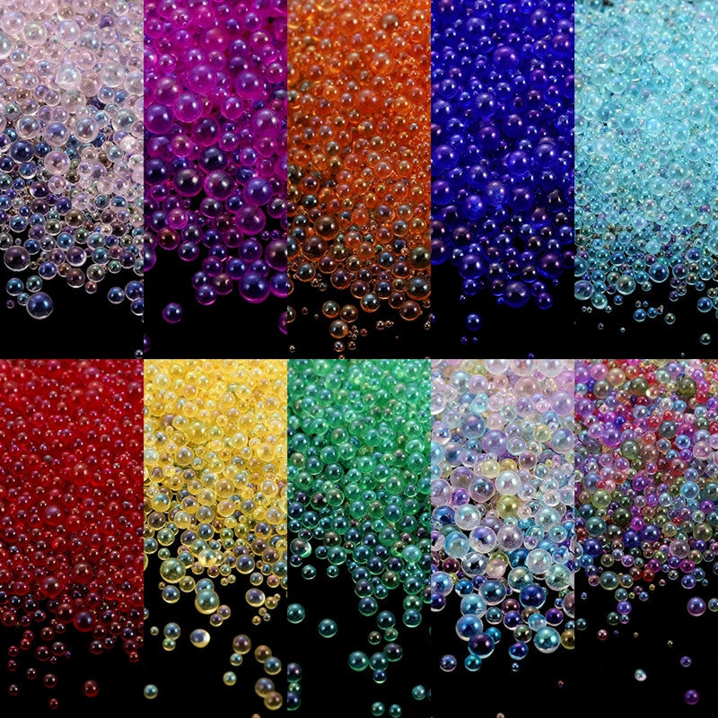 Resin Bubble Beads 2~3mm Droplet Bubble Beads Red Green Tiny Crystal Glass Balls Mini Bubble Ball Beads Christmas Resin Filler for DIY Shaker Resin Molds Resin Pendant Jewelry Making