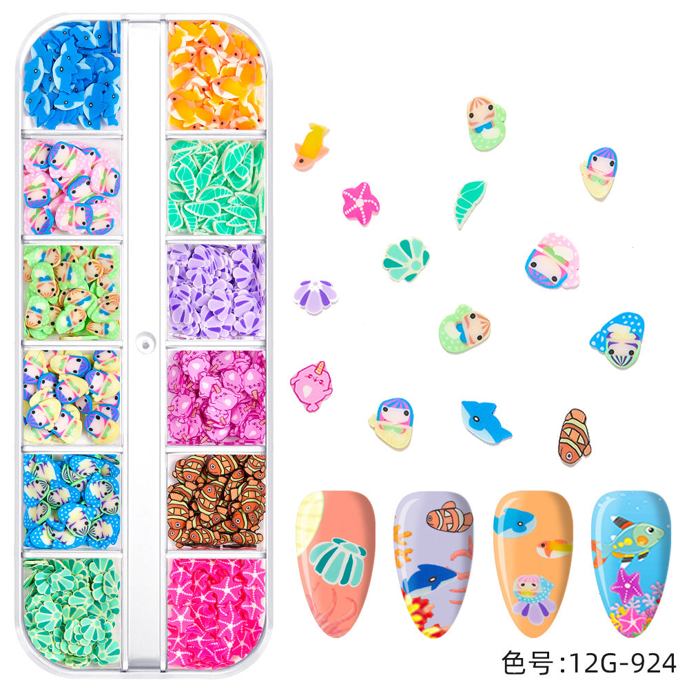 【Ocean Series】Polymer Slices Slices Fimo Slices for DIY Slime Resin Making Charms Lip Gloss Nail Art Cellphone Decorations.