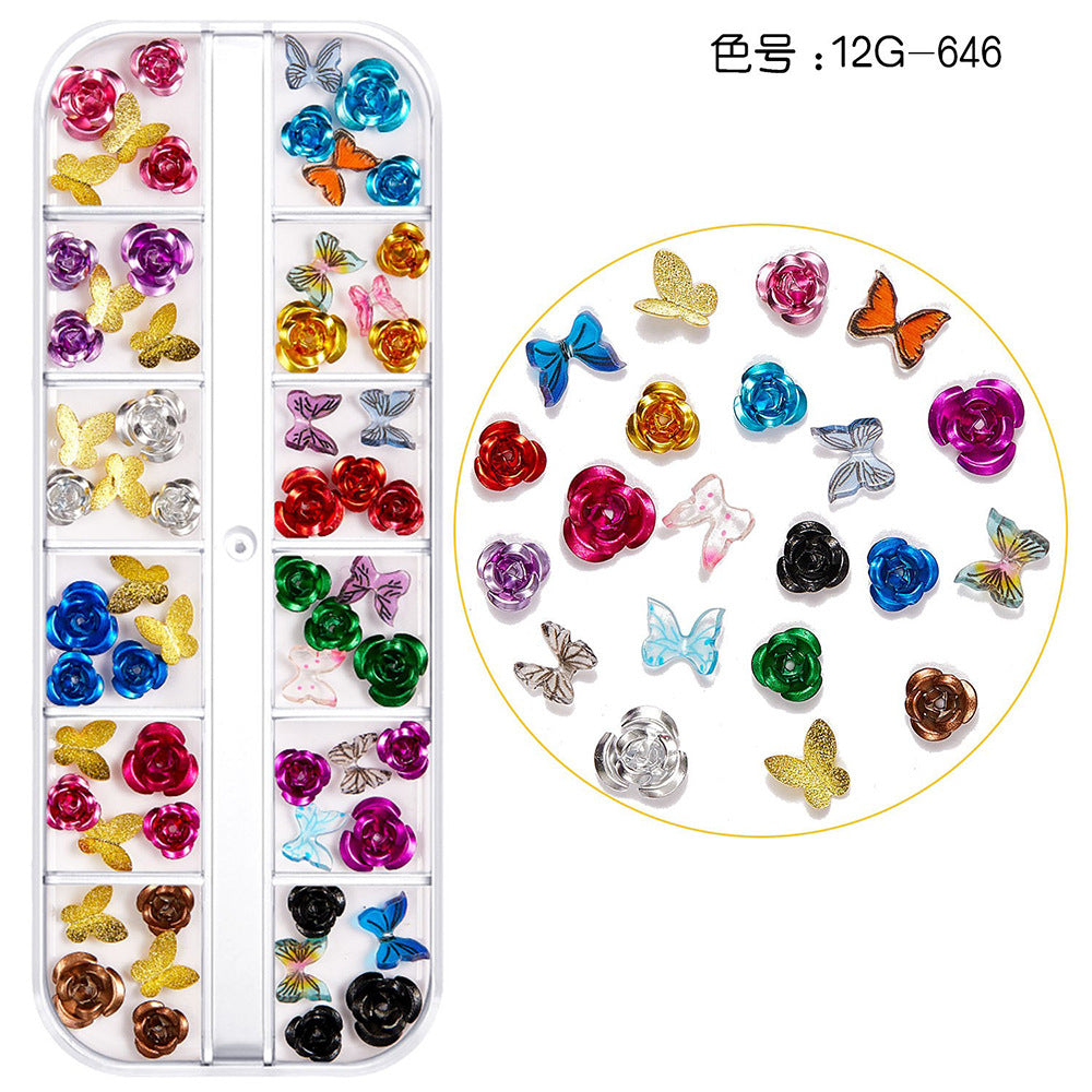 【Mixed Kit Series】Nail Pearl Flower Alloy Shell Jewelry Aurora Transparent Resin Diamond Nail Decoration Sequins