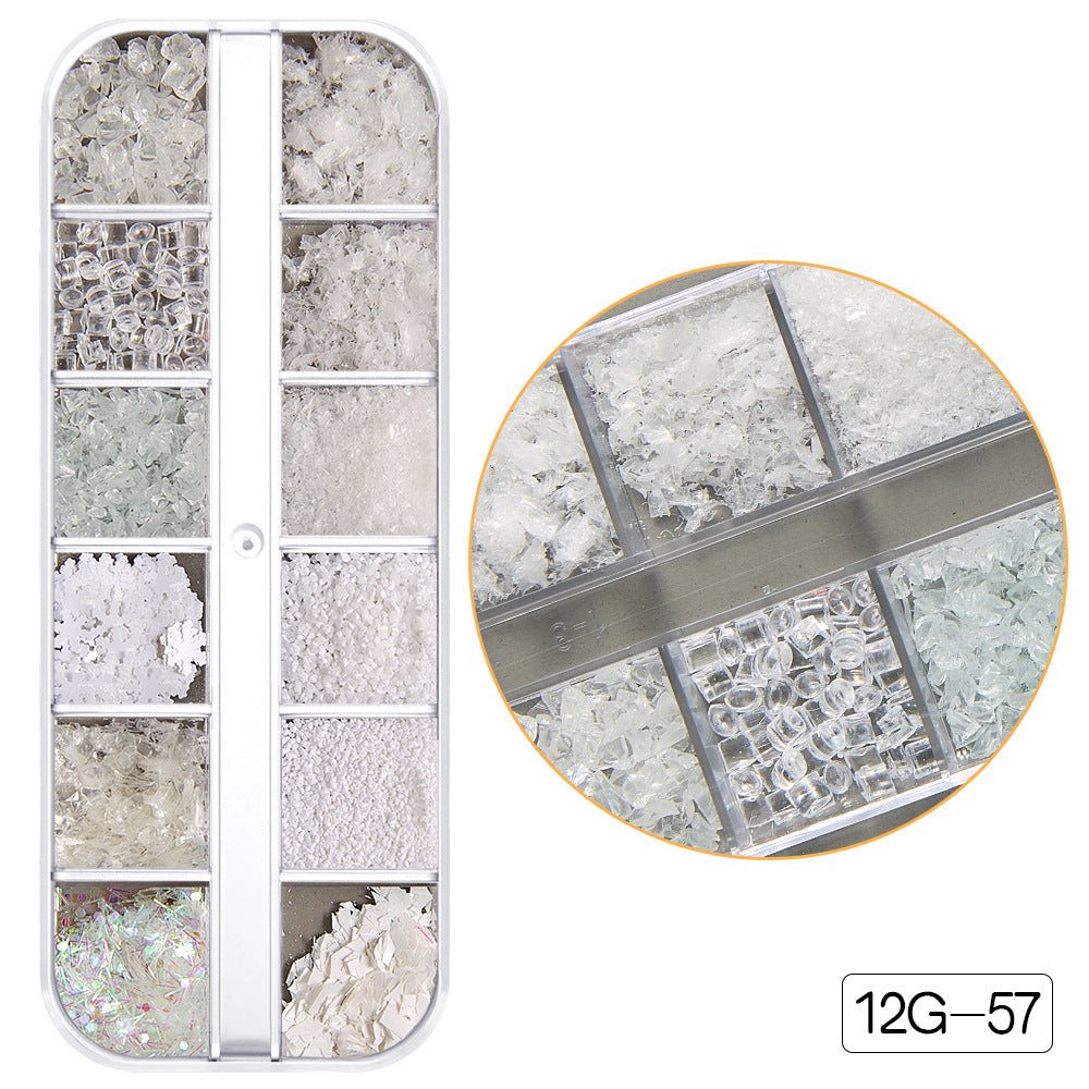 【Christmas Slices Series】Snowflake Santa Claus tree nail accessories nail stickers glitter powder