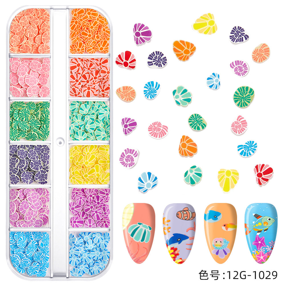 【Ocean Series】Polymer Slices Slices Fimo Slices for DIY Slime Resin Making Charms Lip Gloss Nail Art Cellphone Decorations.