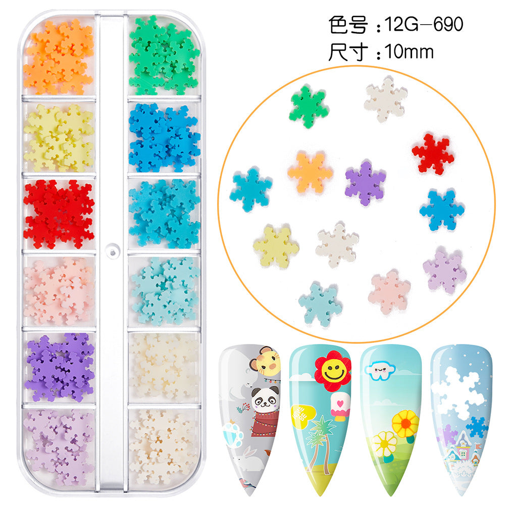 【Christmas Slices Series】Snowflake Santa Claus tree nail accessories nail stickers glitter powder