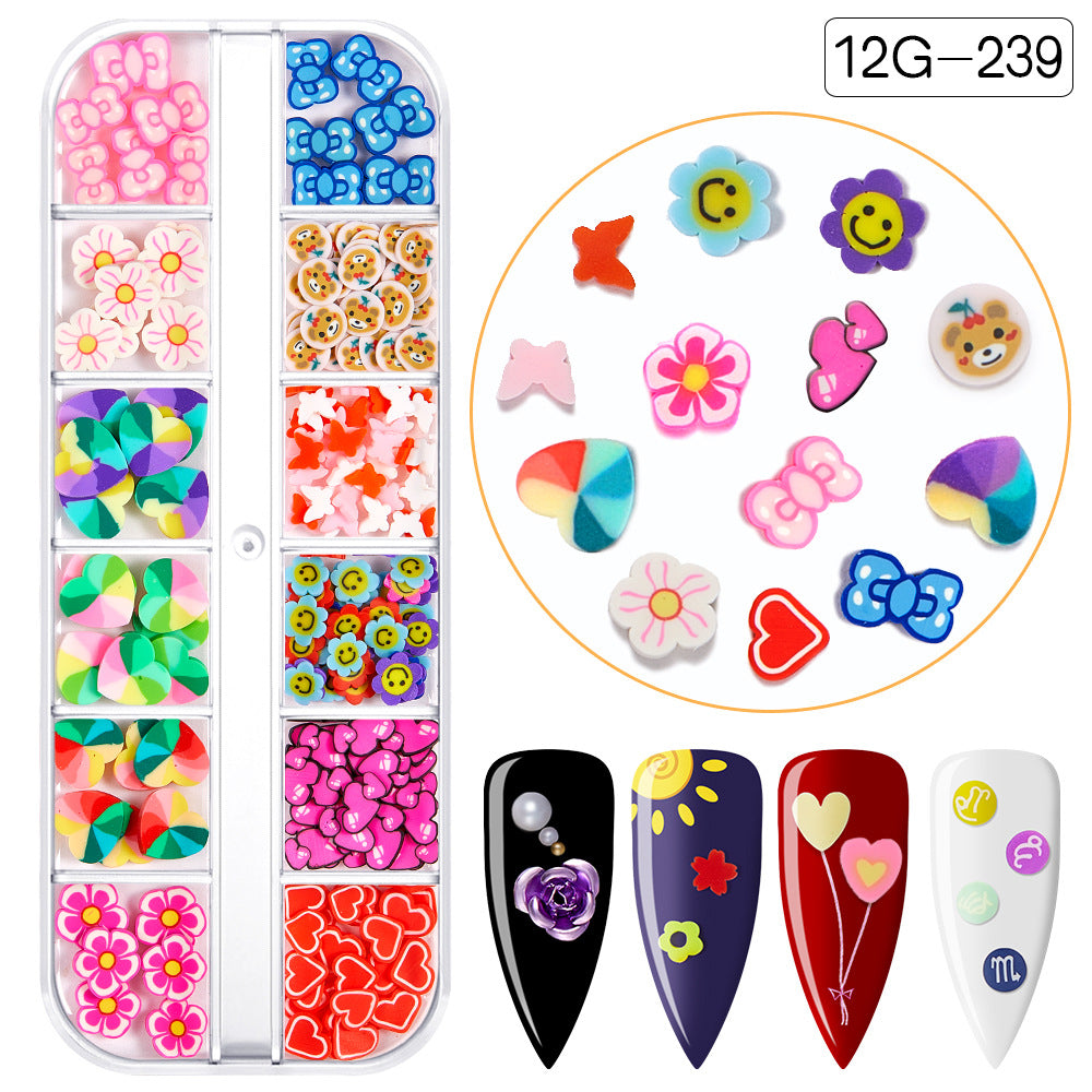 【Valentine's Day Slices Series】Love Heart Shape Polymer Clay Slices for DIY Slime Resin Making Charms Lip Gloss Nail Art Cellphone Decorations Nails Design Halloween Christmas Party Decor