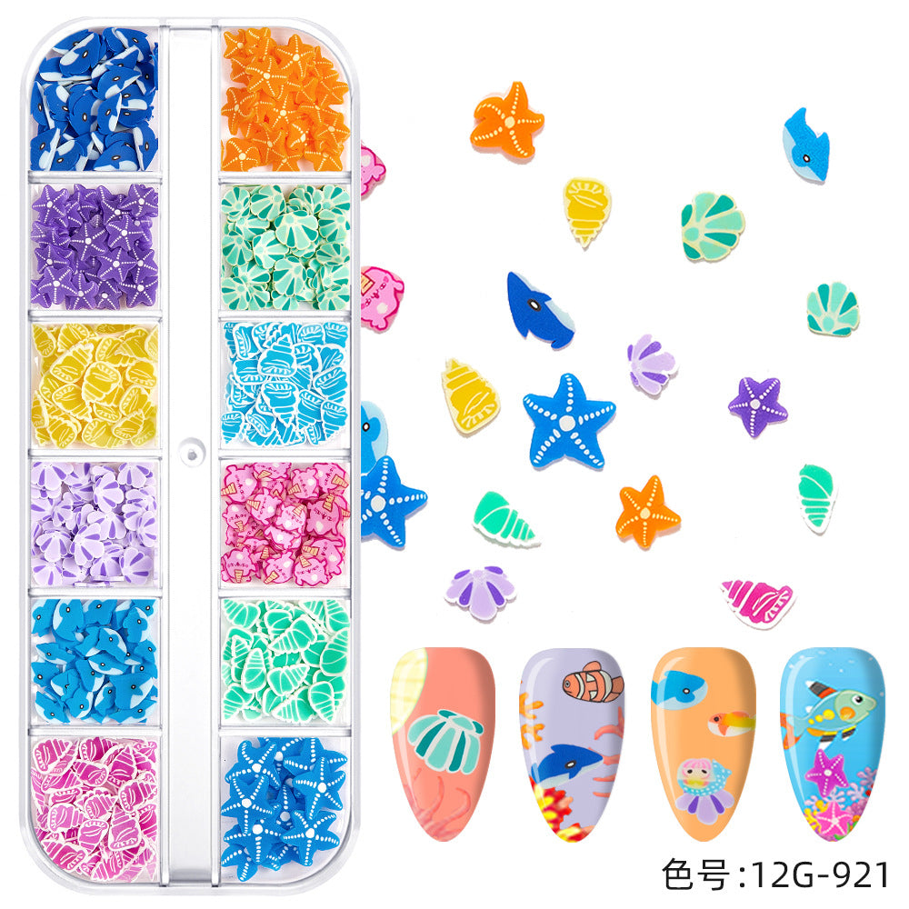 【Ocean Series】Polymer Slices Slices Fimo Slices for DIY Slime Resin Making Charms Lip Gloss Nail Art Cellphone Decorations.