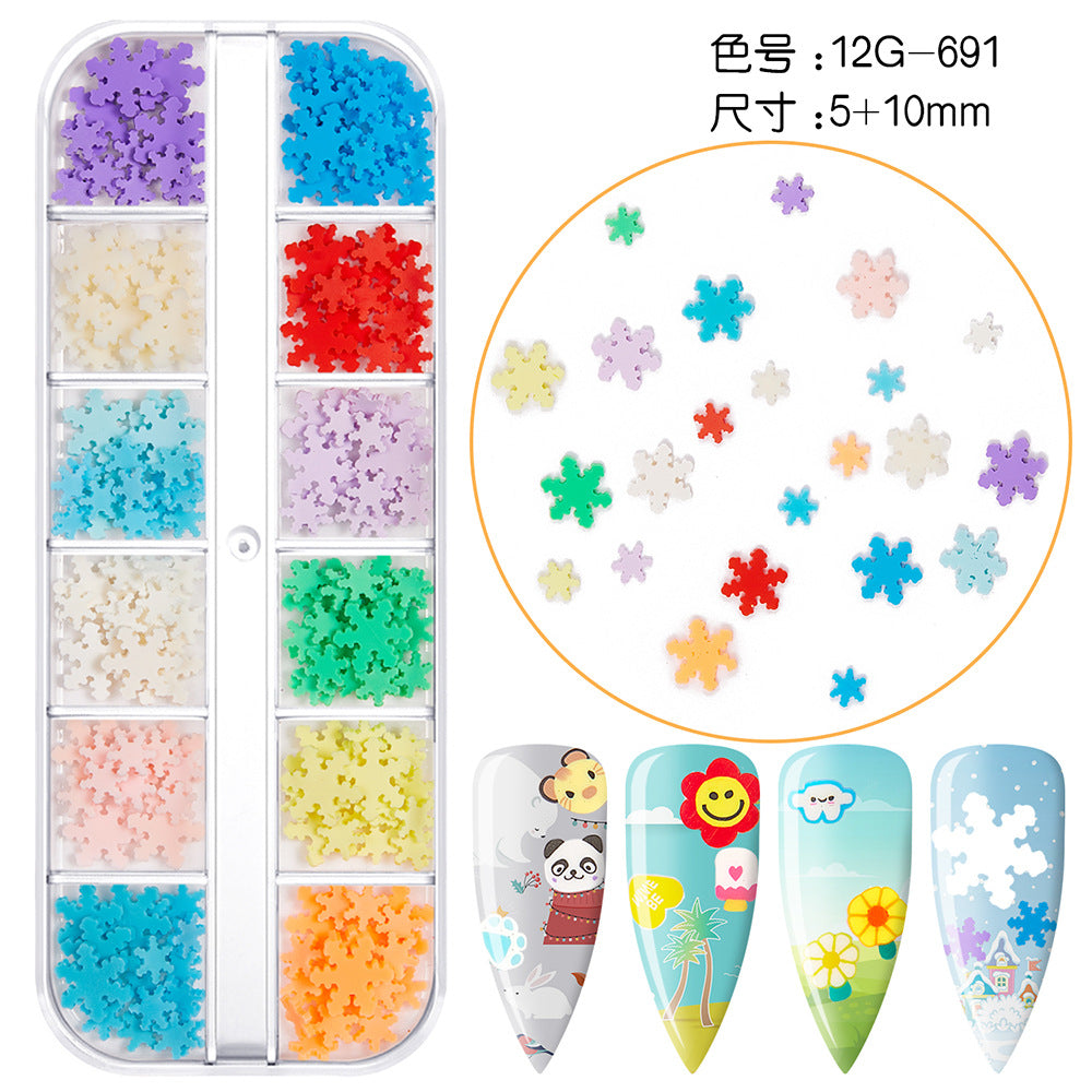 【Christmas Slices Series】Snowflake Santa Claus tree nail accessories nail stickers glitter powder