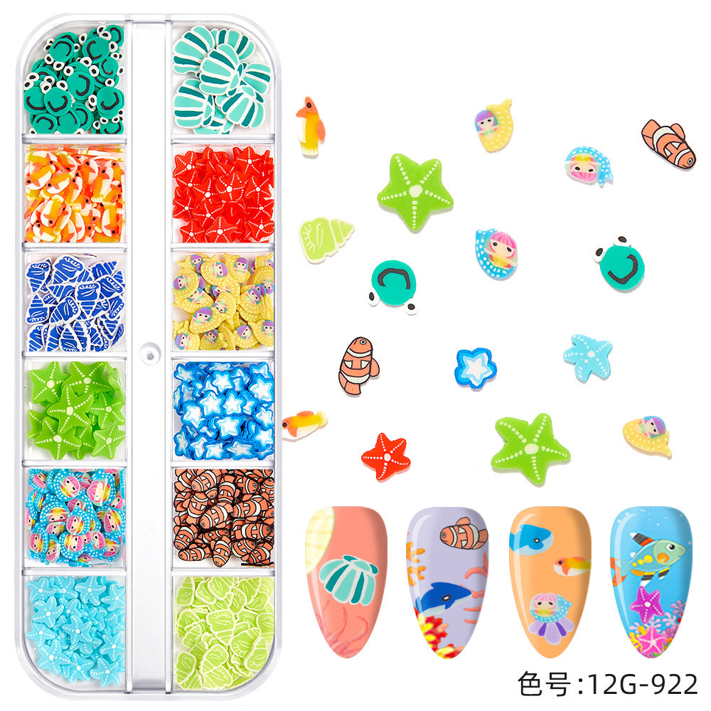 【Ocean Series】Polymer Slices Slices Fimo Slices for DIY Slime Resin Making Charms Lip Gloss Nail Art Cellphone Decorations.