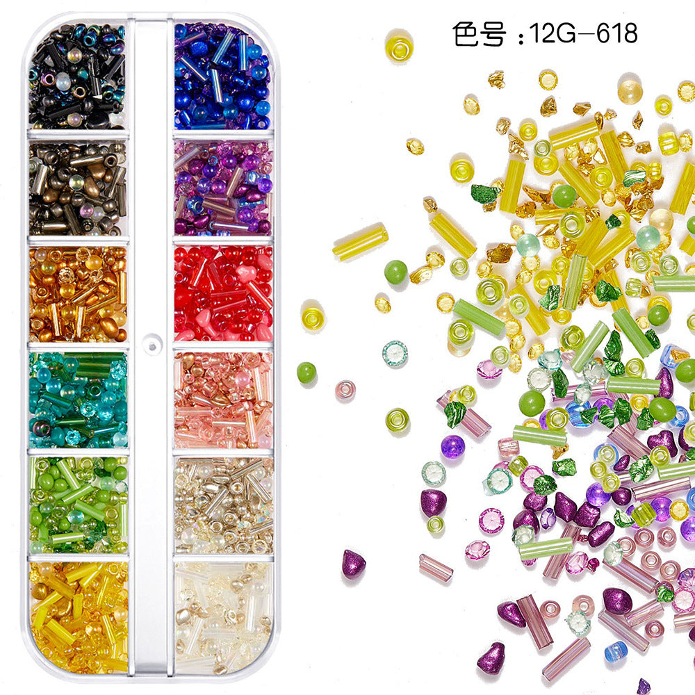 【Mixed Kit Series】Nail Pearl Flower Alloy Shell Jewelry Aurora Transparent Resin Diamond Nail Decoration Sequins