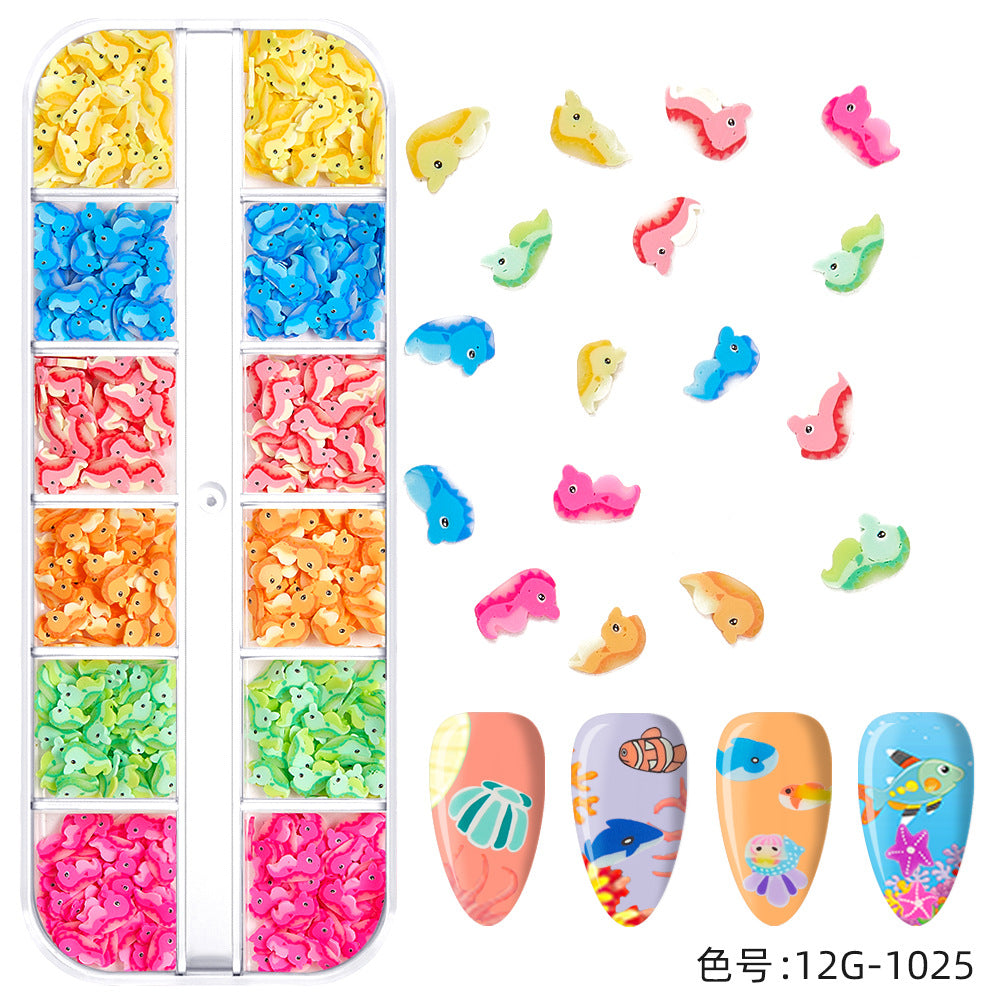 【Ocean Series】Polymer Slices Slices Fimo Slices for DIY Slime Resin Making Charms Lip Gloss Nail Art Cellphone Decorations.