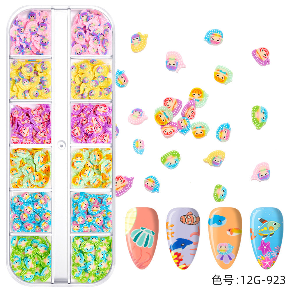 【Ocean Series】Polymer Slices Slices Fimo Slices for DIY Slime Resin Making Charms Lip Gloss Nail Art Cellphone Decorations.