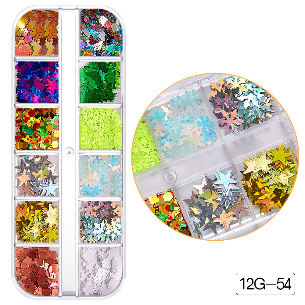 【Christmas Slices Series】Snowflake Santa Claus tree nail accessories nail stickers glitter powder