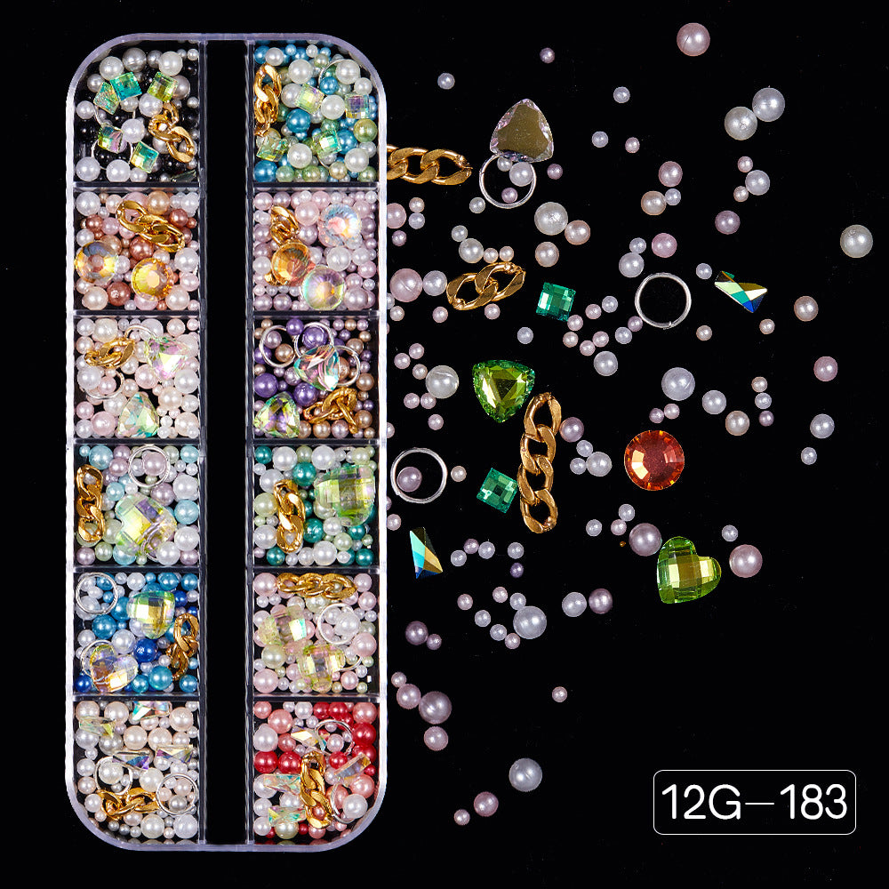 【Mixed Kit Series】Nail Pearl Flower Alloy Shell Jewelry Aurora Transparent Resin Diamond Nail Decoration Sequins