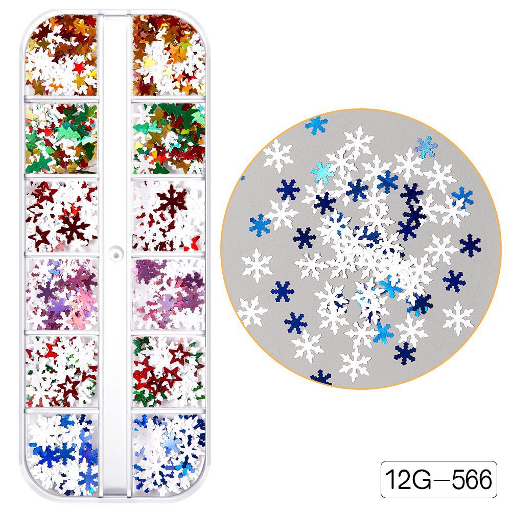 【Christmas Slices Series】Snowflake Santa Claus tree nail accessories nail stickers glitter powder