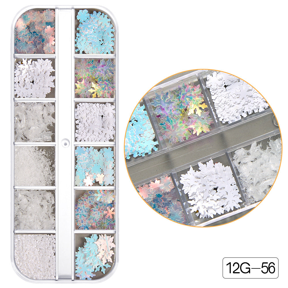 【Christmas Slices Series】Snowflake Santa Claus tree nail accessories nail stickers glitter powder