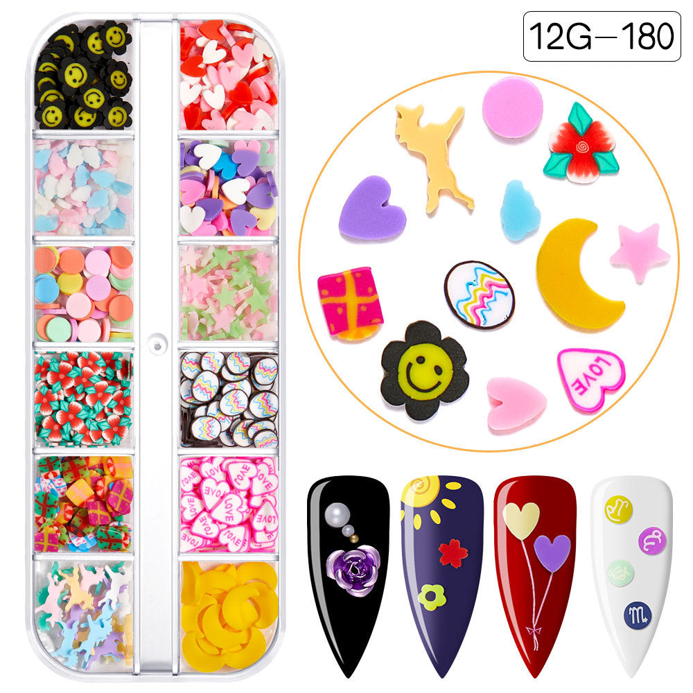【Valentine's Day Slices Series】Love Heart Shape Polymer Clay Slices for DIY Slime Resin Making Charms Lip Gloss Nail Art Cellphone Decorations Nails Design Halloween Christmas Party Decor