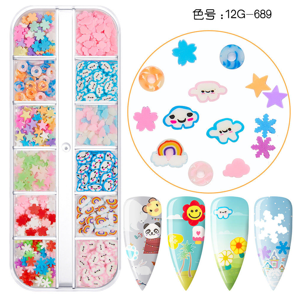 【Christmas Slices Series】Snowflake Santa Claus tree nail accessories nail stickers glitter powder