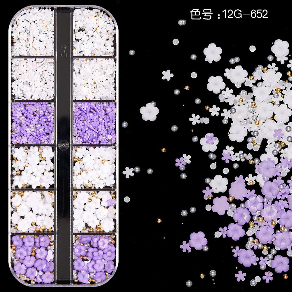 【Mixed Kit Series】Nail Pearl Flower Alloy Shell Jewelry Aurora Transparent Resin Diamond Nail Decoration Sequins