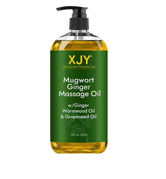 Mugwort Ginger Massage Oil Wormwood Anti Cellulite Massage Body Massage Through The Meridians to Relieve Stress Scraping Ginger Fever Guasha Lymphatic Drainage Slimming Massage Oil for Belly Stomach