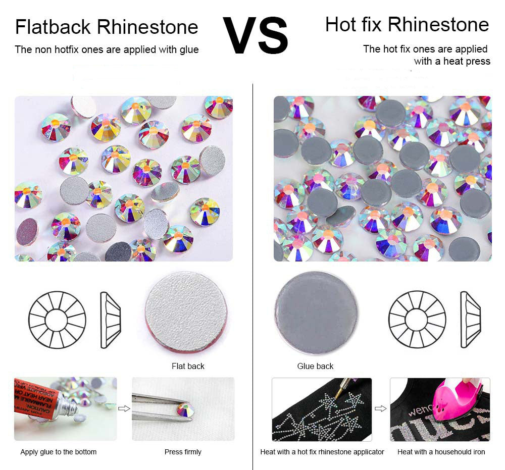 SS3-SS34 Red & Rose Pink Glass Rhinestones | Flat Back Rhinestones | Embellishments | Bling | Nail Art | Craft | 1440PCS