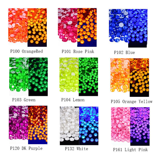 【Glass Neon Rhinestone】 Flat Back Rhinestones | Embellishments | Bling | Nail Art | Craft | 1440PCS