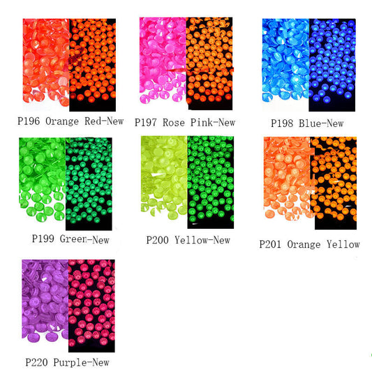 【Glass Neon Rhinestone-New】 Flat Back Rhinestones | Embellishments | Bling | Nail Art | Craft | 1440PCS