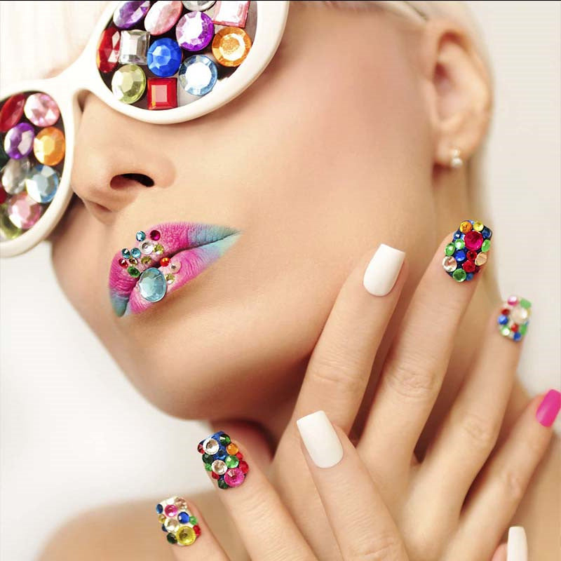 【Colorful Glass Rhinestone-2 】AB Flat Back Rhinestones | Embellishments | Bling | Nail Art | Craft | DIY | Tumblers | Makeup |Clothes| Jewelry| Decoration