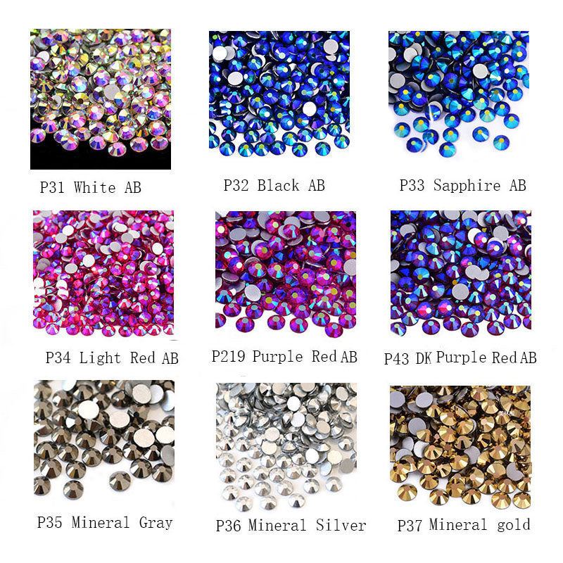 【Colorful Glass Rhinestone-1 】AB Flat Back Rhinestones | Embellishments | Bling | Nail Art | Craft | DIY | Tumblers | Makeup |Clothes| Jewelry| Decoration