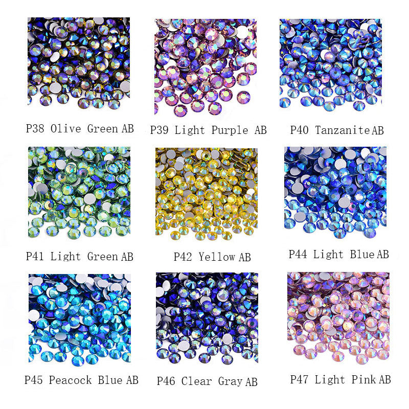 【Colorful Glass Rhinestone-2 】AB Flat Back Rhinestones | Embellishments | Bling | Nail Art | Craft | DIY | Tumblers | Makeup |Clothes| Jewelry| Decoration