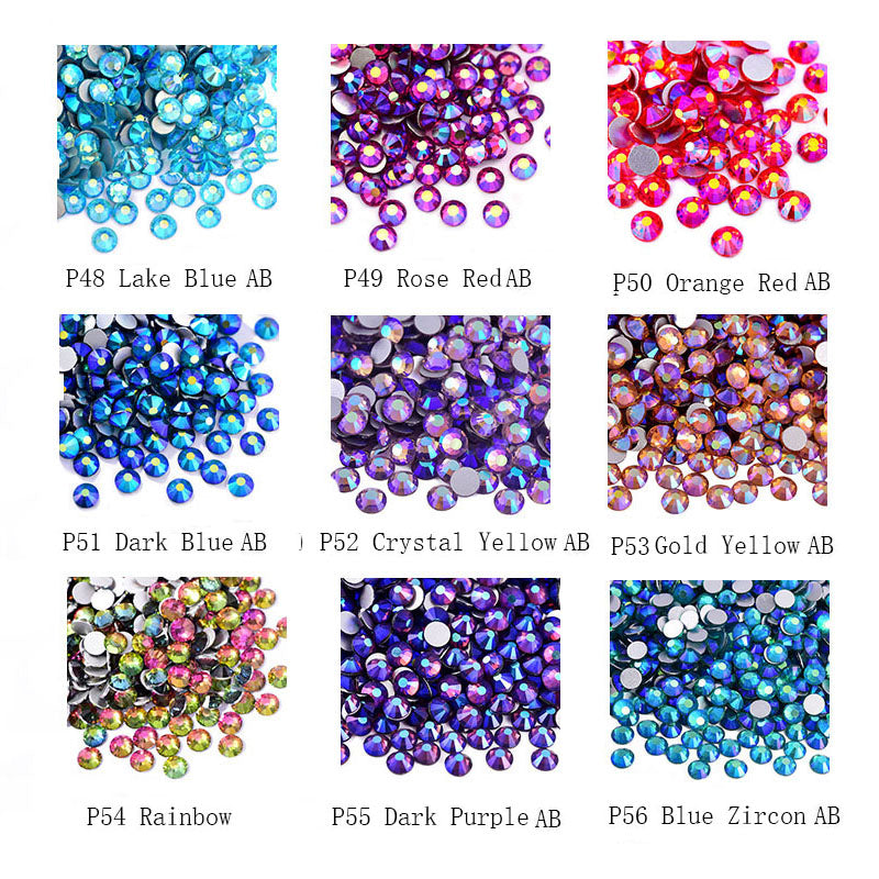 【Colorful Glass Rhinestone-3 】AB Flat Back Rhinestones | Embellishments | Bling | Nail Art | Craft | DIY | Tumblers | Makeup |Clothes| Jewelry| Decoration