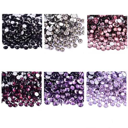 SS3-SS34 Black &Purple Glass Rhinestones | Flat Back Rhinestones | Embellishments | Bling | Nail Art | Craft | 1440PCS