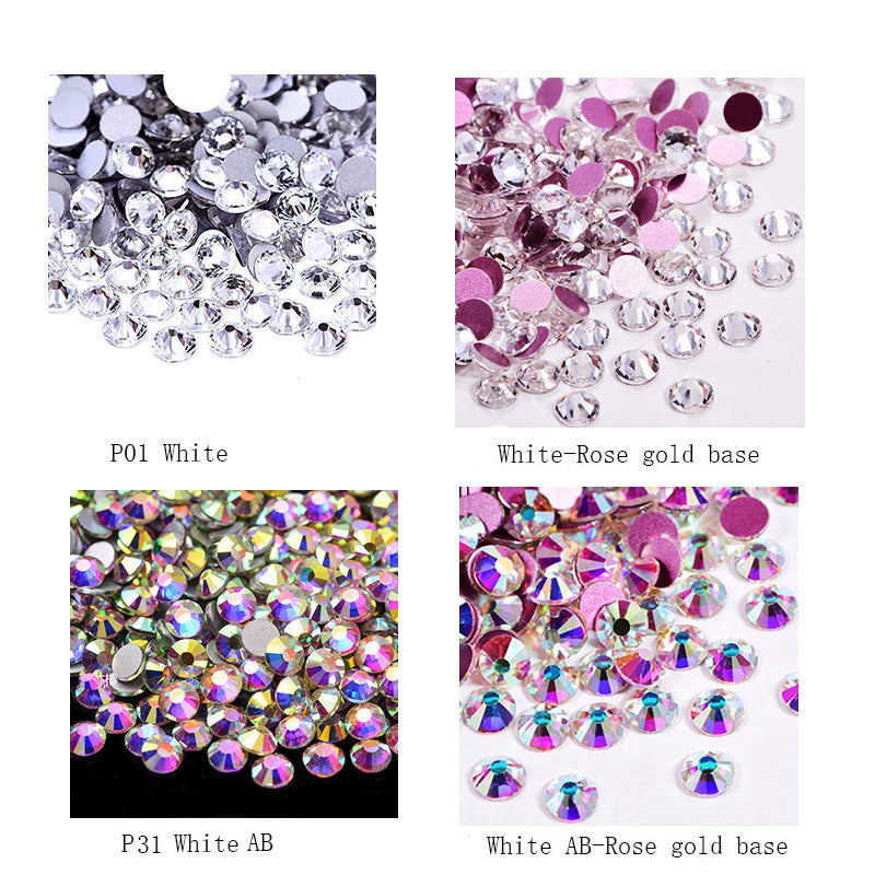 SS3-SS34 White Clear Glass Rhinestones | Flat Back Rhinestones | Embellishments | Bling | Nail Art | Craft | 1440PCS