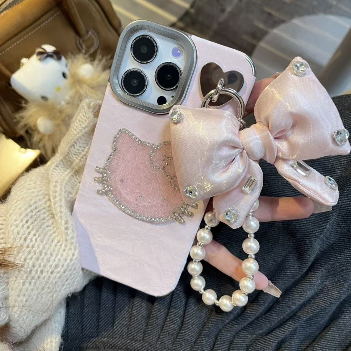 Cute KT + Bow Phone Case for iPhone 17 /16 /15/14/13/12/11 Accessories