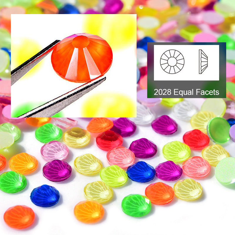 【Glass Neon Rhinestone】 Flat Back Rhinestones | Embellishments | Bling | Nail Art | Craft | 1440PCS