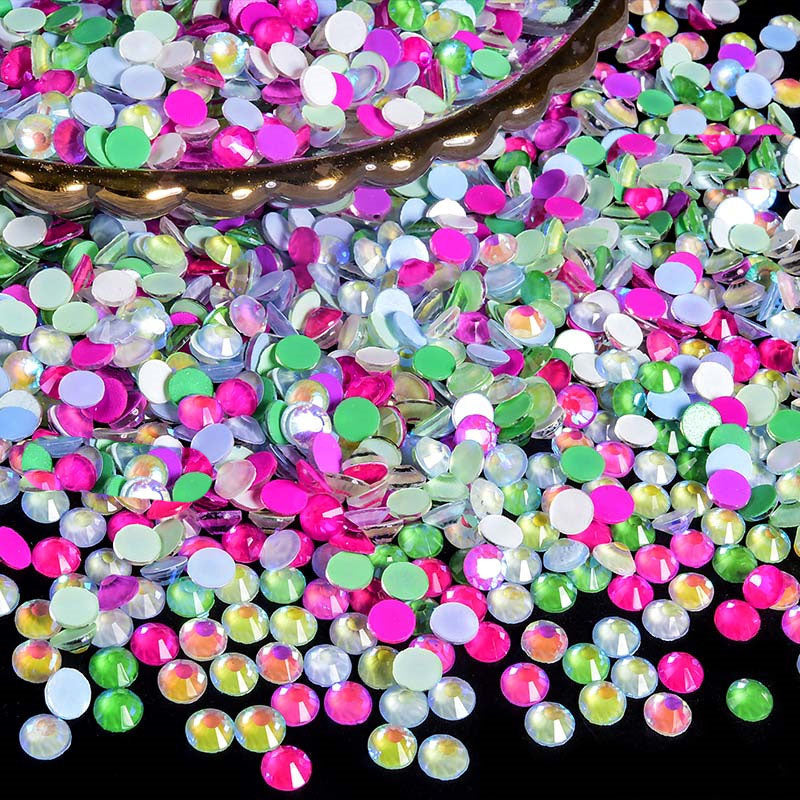 【Luminescence Glass Rhinestone】 Flat Back Rhinestones | Embellishments | Bling | Nail Art | Craft | DIY | Tumblers | Makeup |Clothes| Jewelry| Decoration
