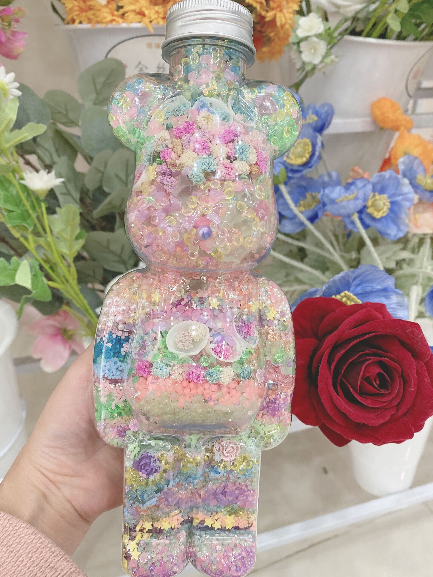700ml Bear Colorful Spring Appointment Themed Gifts | Birthday Gifts for Women | Desk Decorations | Home Decor | Decorative Ornaments for Living Room, Bedroom, Office Desktop, Cabinets